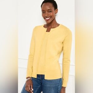NWT Talbots Yellow Women's Button Up Cardigan Sweater Size Small